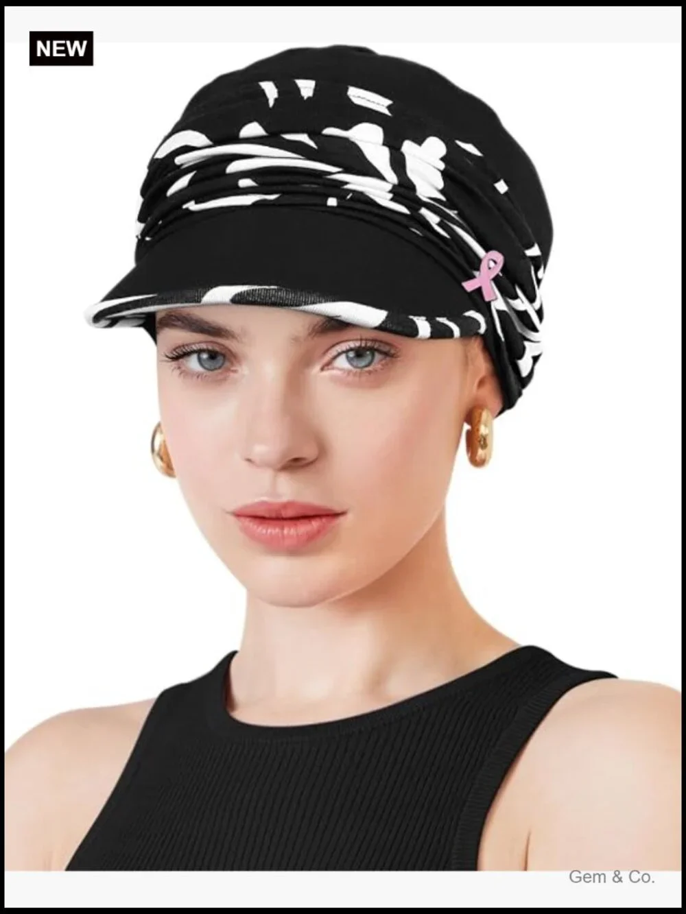 Bamboo Viscose Newsboy Cap Chemo Headwear Pleated Beanie Sun Hat
